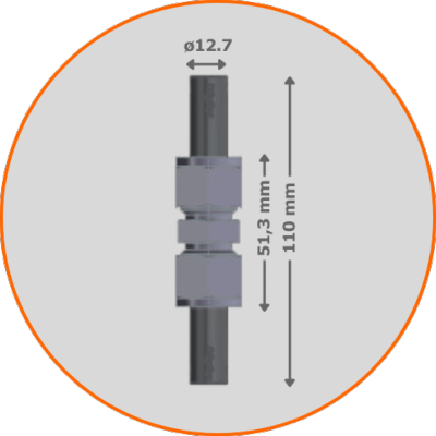 Origaccess - Cellule type Swagelok - 2 électrodes  Ø12.7 / 1/2'' en matière INOX 316L